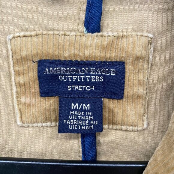 American Eagle Corduroy Jacket Womens M Tan Button Up Vintage 90s Western Barn - Picture 7 of 12